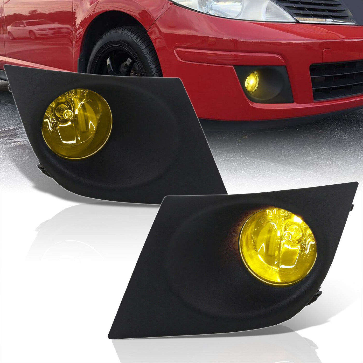 Nissan Versa 2007-2011 Front Fog Lights Yellow Len (Includes Switch & Wiring Harness)