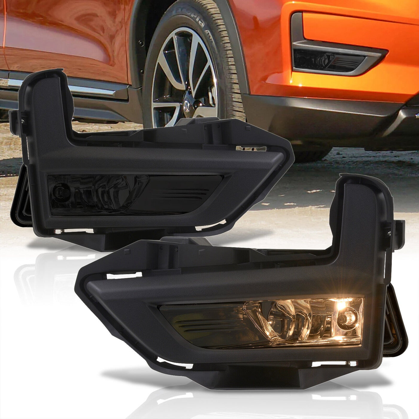 Nissan Rogue (Not Compatible for Sport Models) 2017-2020 Front Fog Lights Smoked Len (Includes Switch & Wiring Harness)