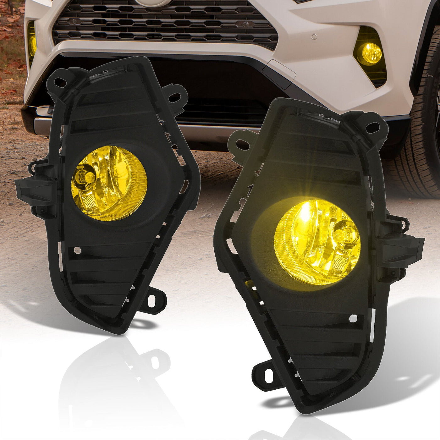 Toyota RAV4 2019-2021 Front Fog Lights Yellow Len (Includes Switch & Wiring Harness)