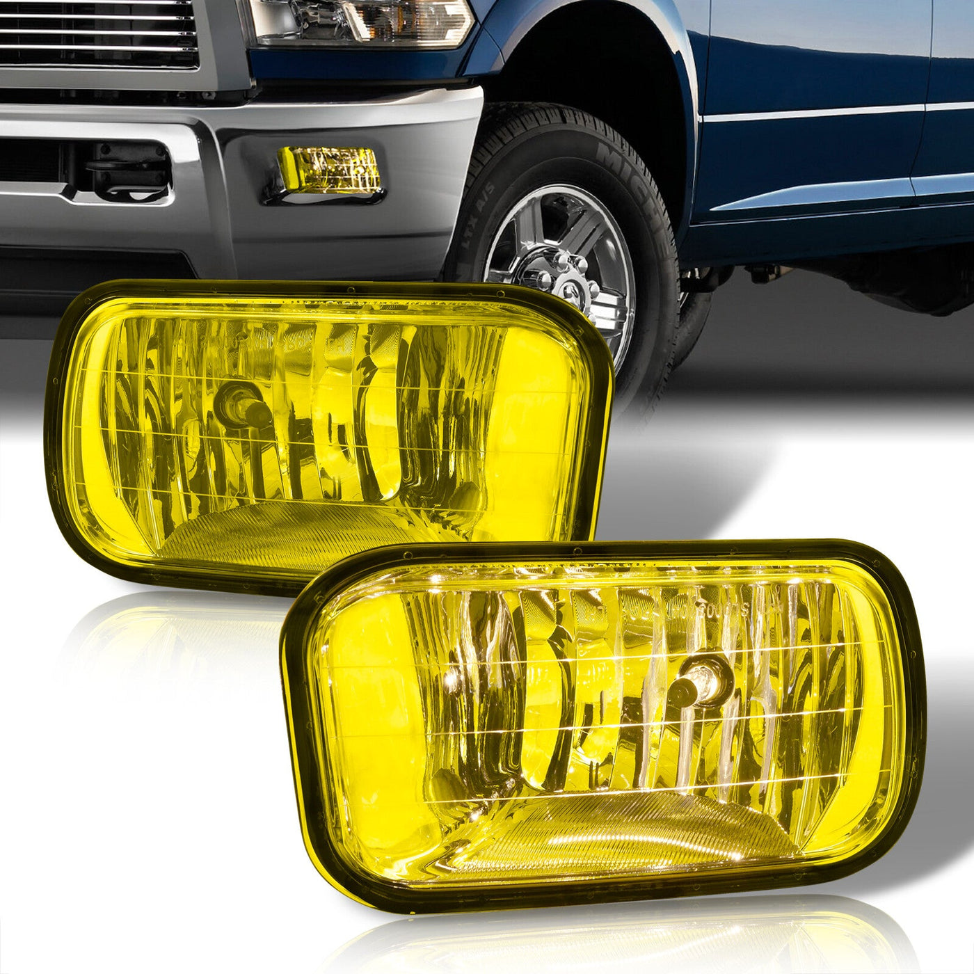 Dodge Ram 1500 2009-2012 / Ram 2500 3500 2010-2018 Front Fog Lights Yellow Len (No Switch & Wiring Harness)