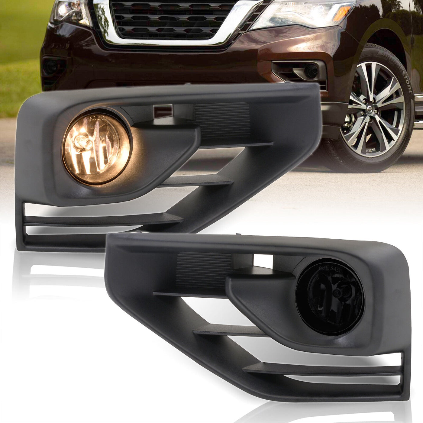 Nissan Pathfinder 2017-2020 Front Fog Lights Smoked Len (Includes Switch & Wiring Harness)