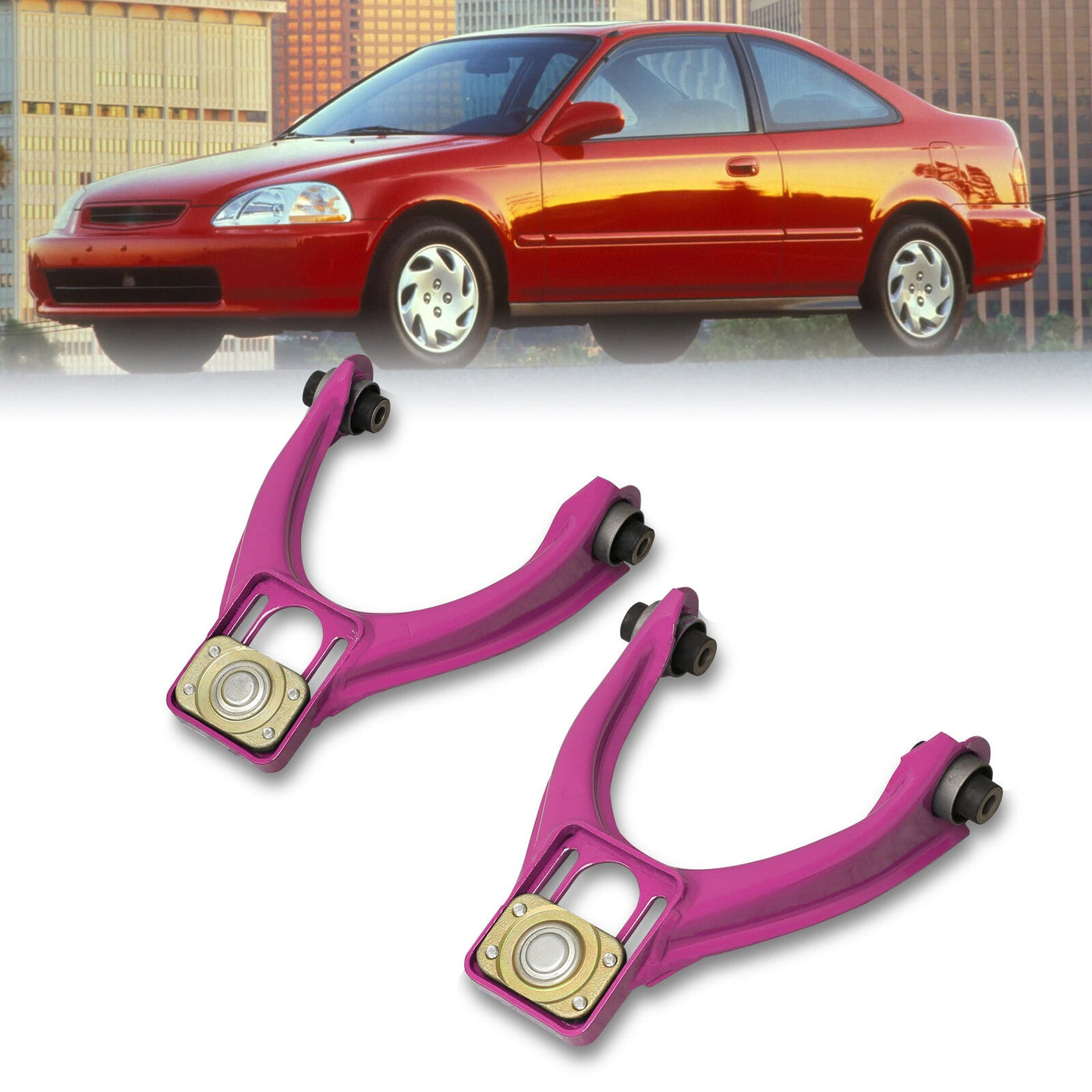 Honda Civic 1996-2000 Front Upper Control Arms Camber Kit Purple