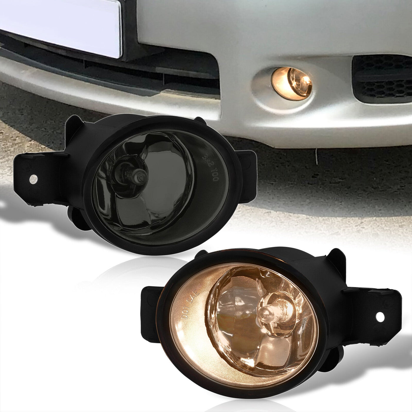 Nissan Maxima 2009-2014 Front Fog Lights Smoked Len (Includes Switch & Wiring Harness)