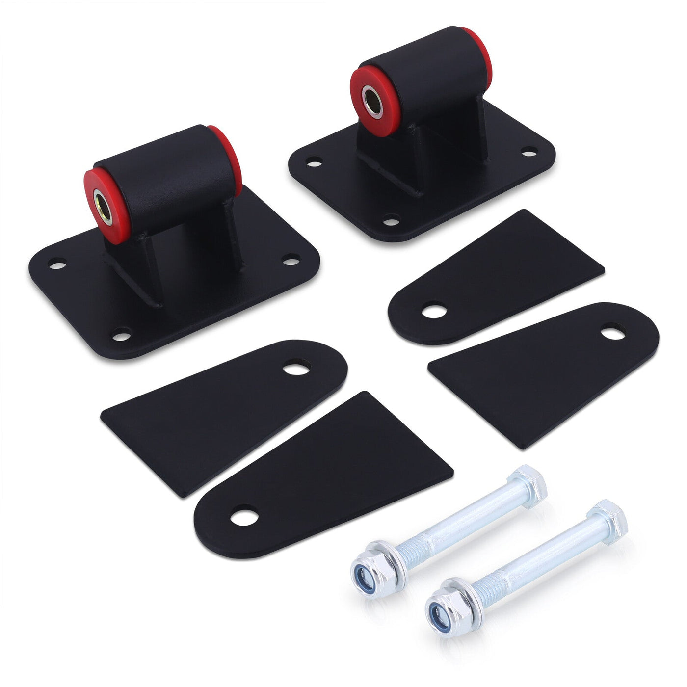 Chevrolet GMC LS LS1 LS2 LS3 LS6 LS7 Universal Conversion Swap Engine Motor Mount Black with Red Polyurethane Bushing