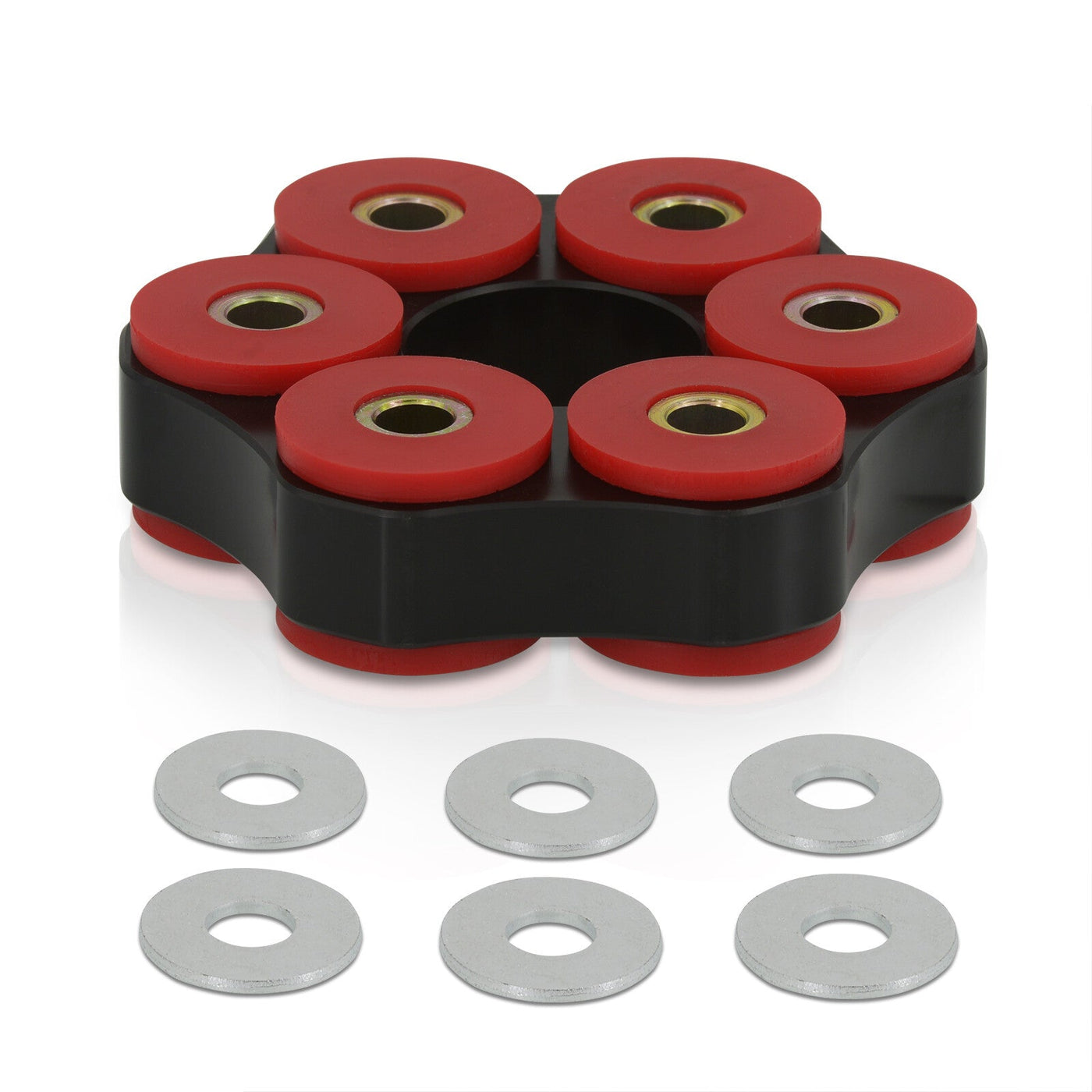 BMW 3 Series E30 E36 Non-M Automatic / Manual Transmission Drive Shaft Flex Disc Black with Red Polyurethane Bushing (LK=78mm/10mm)