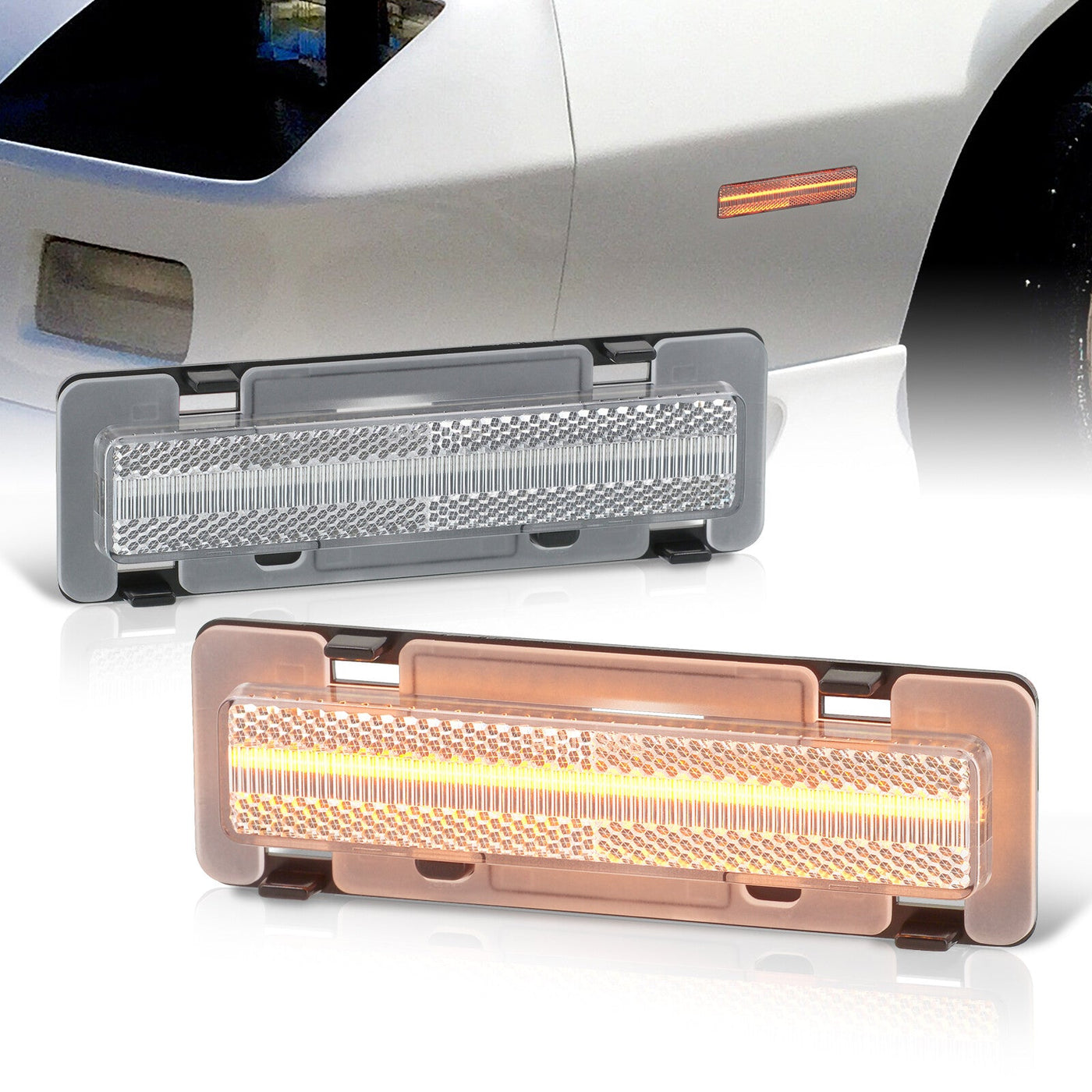 Chevrolet Camaro 1982-1992 / Pontiac Firebird 1982-1992 Front Amber LED Side Marker Lights Clear Len