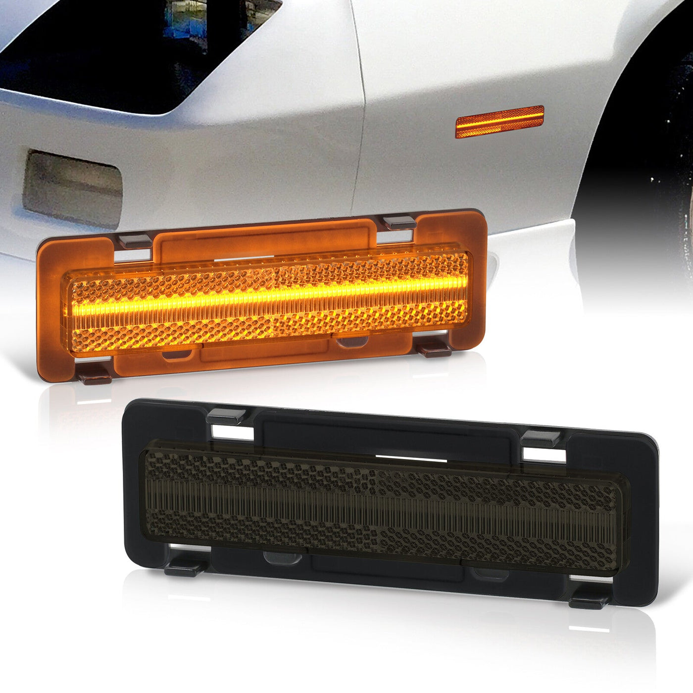 Chevrolet Camaro 1982-1992 / Pontiac Firebird 1982-1992 Front Amber LED Side Marker Lights Smoke Len