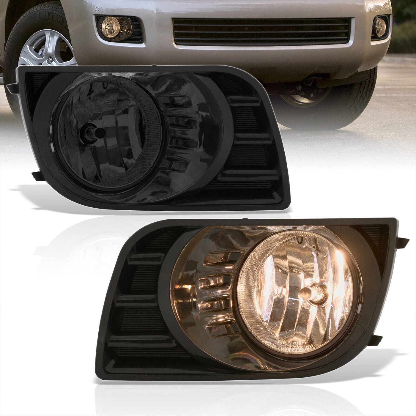 Toyota Sequoia 2008-2017 Front Fog Lights Smoke Len (Includes Switch & Wiring Harness)