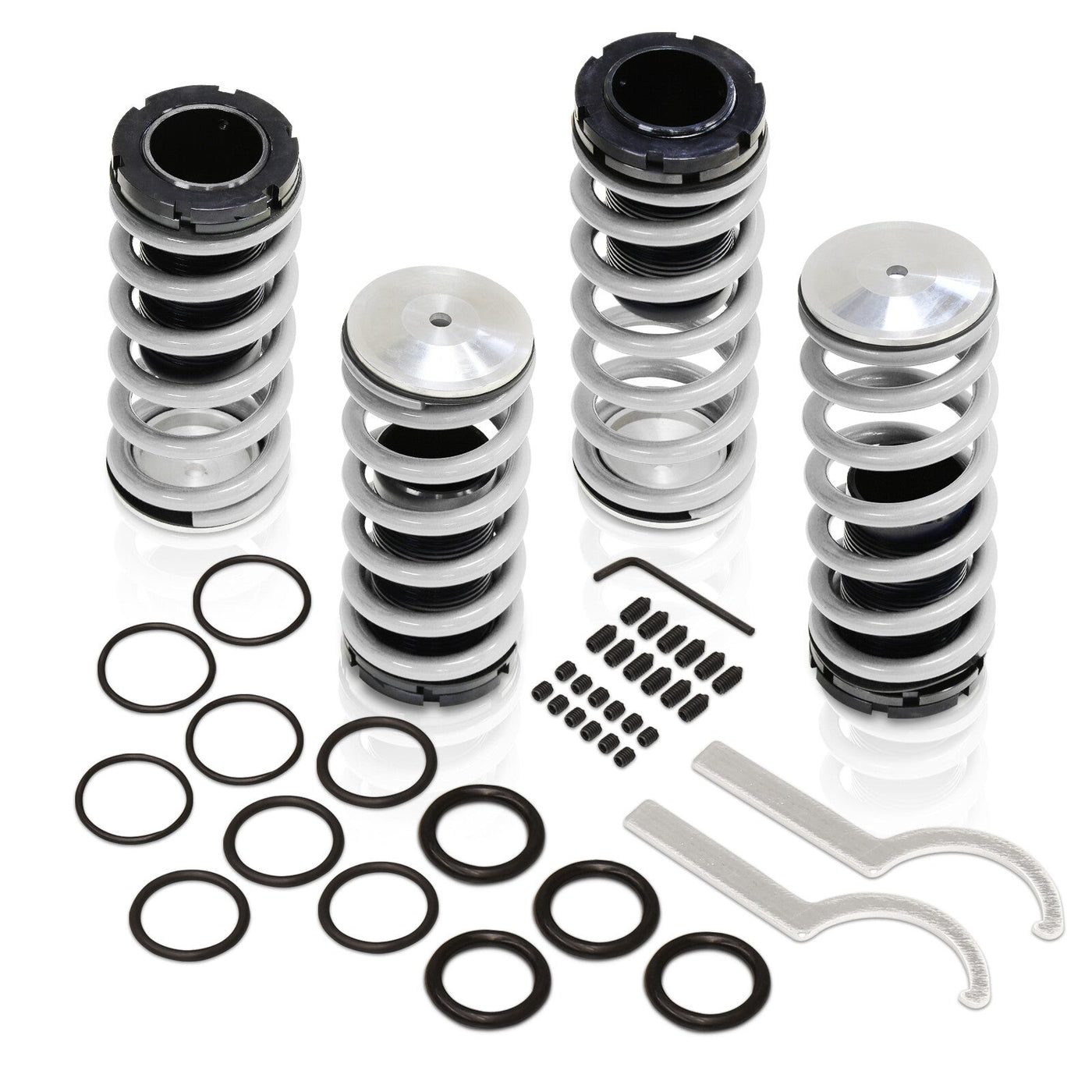 Honda Accord 1998-2002 Coilover Sleeves Kit Silver (Black Sleeves)