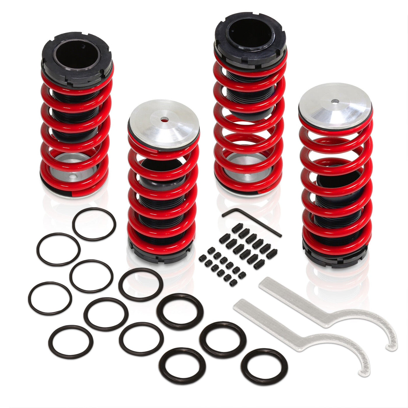 Honda Accord 1998-2002 Coilover Sleeves Kit Red (Black Sleeves)