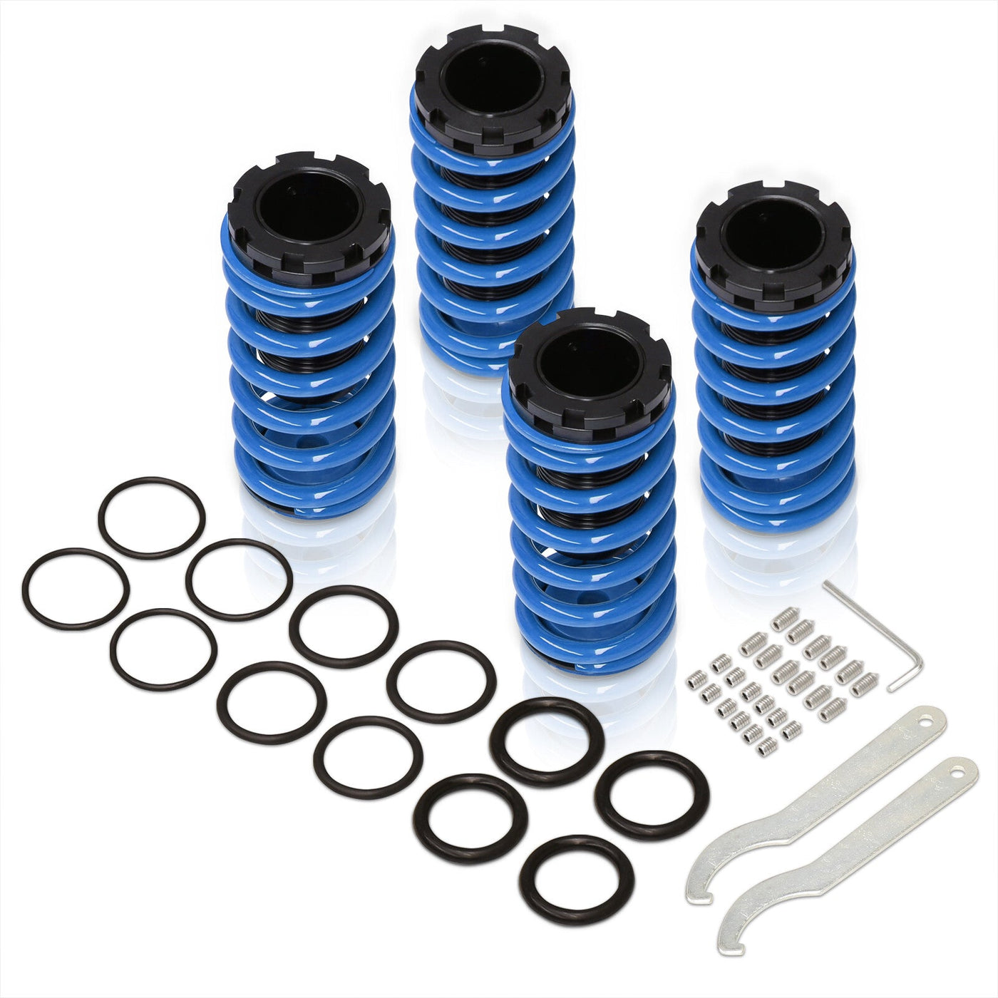 Acura Integra 1990-2001 / Honda Civic 1988-2000 / CRX 1988-1991 / Del Sol 1993-1997 Coilover Sleeves Kit Blue (Black Sleeves)