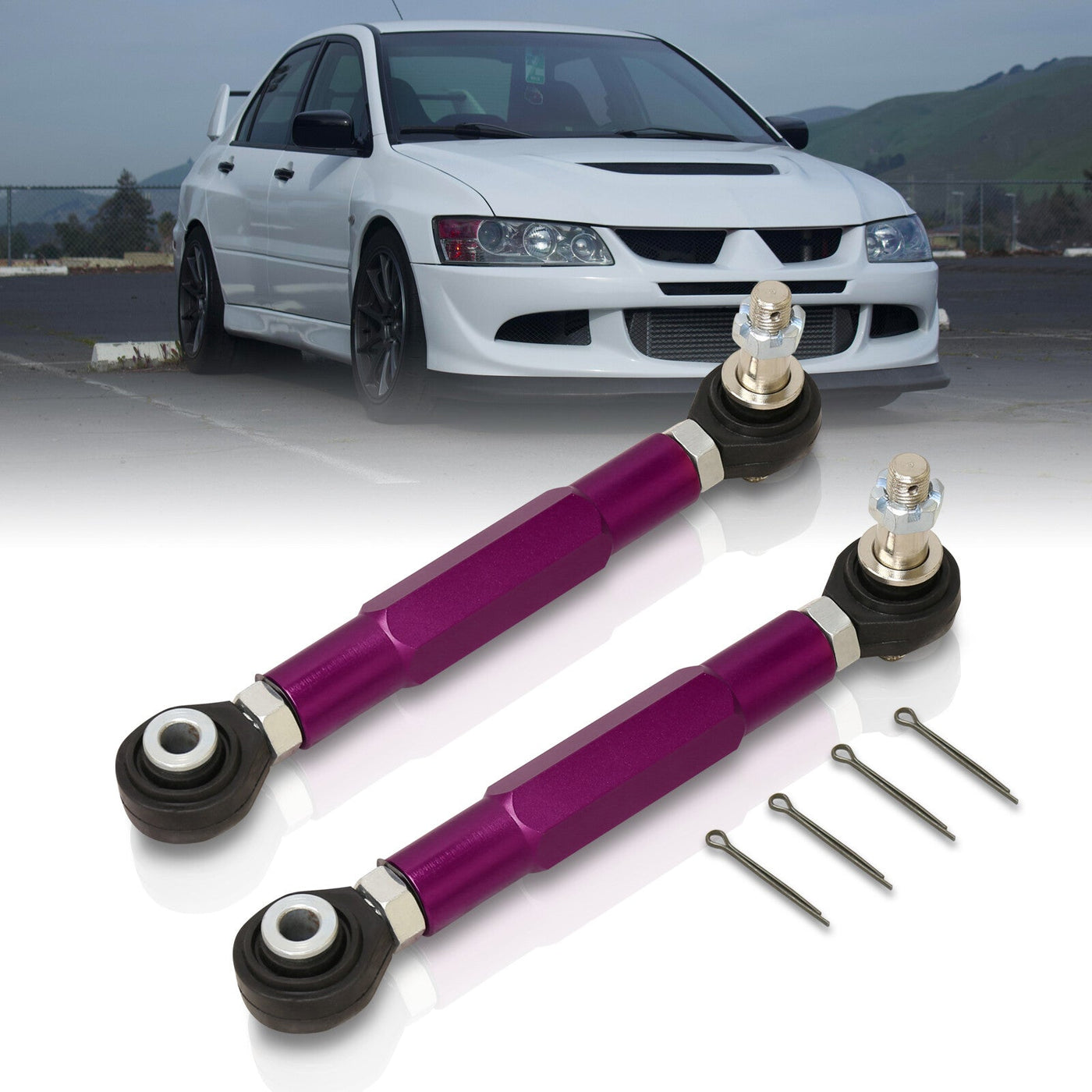 Mitsubishi Lancer EVO VII VIII IX 2003-2007 Rear Lower Adjustable Toe Control Arms Purple