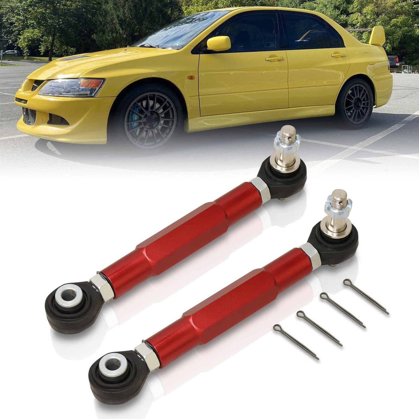 Mitsubishi Lancer EVO VII VIII IX 2003-2007 Rear Lower Adjustable Toe Control Arms Red