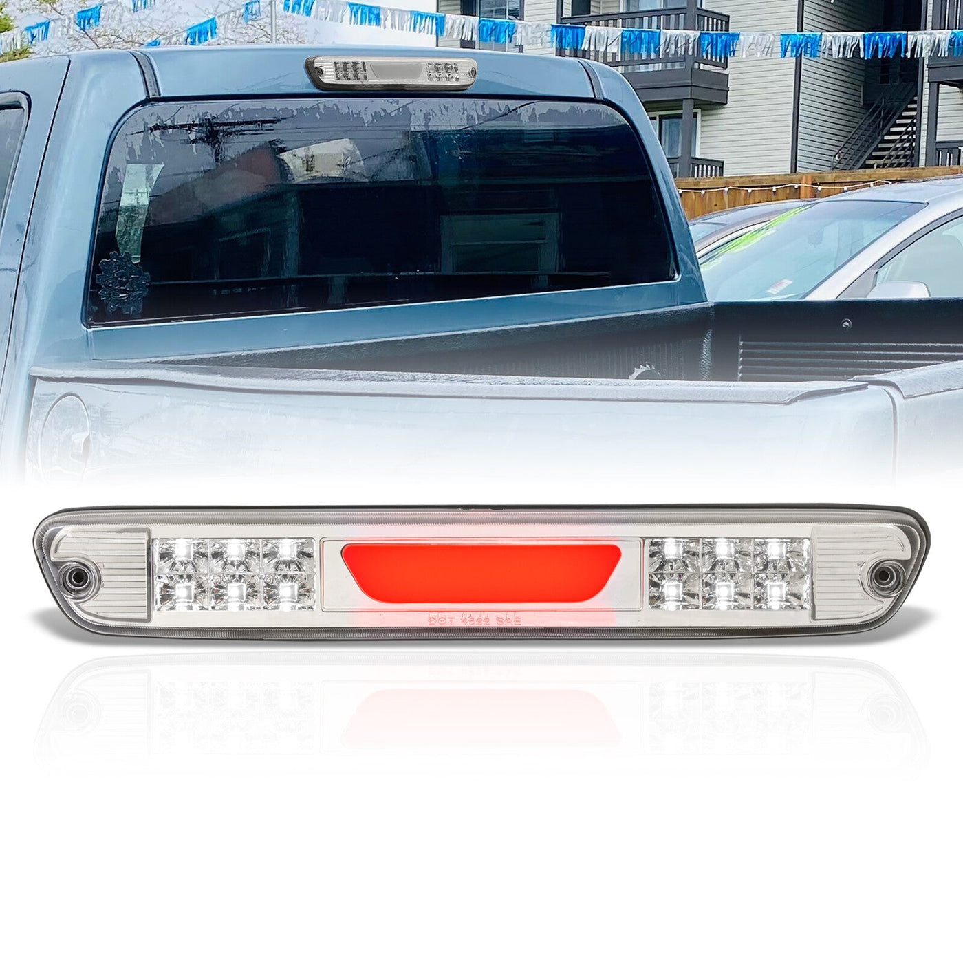 Chevrolet Colorado 2004-2012 / GMC Canyon 2004-2012 / Isuzu i-280 i-350 2006 / i-290 i-370 2007-2008 LED Bar 3rd Brake Light Chrome Housing Clear Len (Version 2)