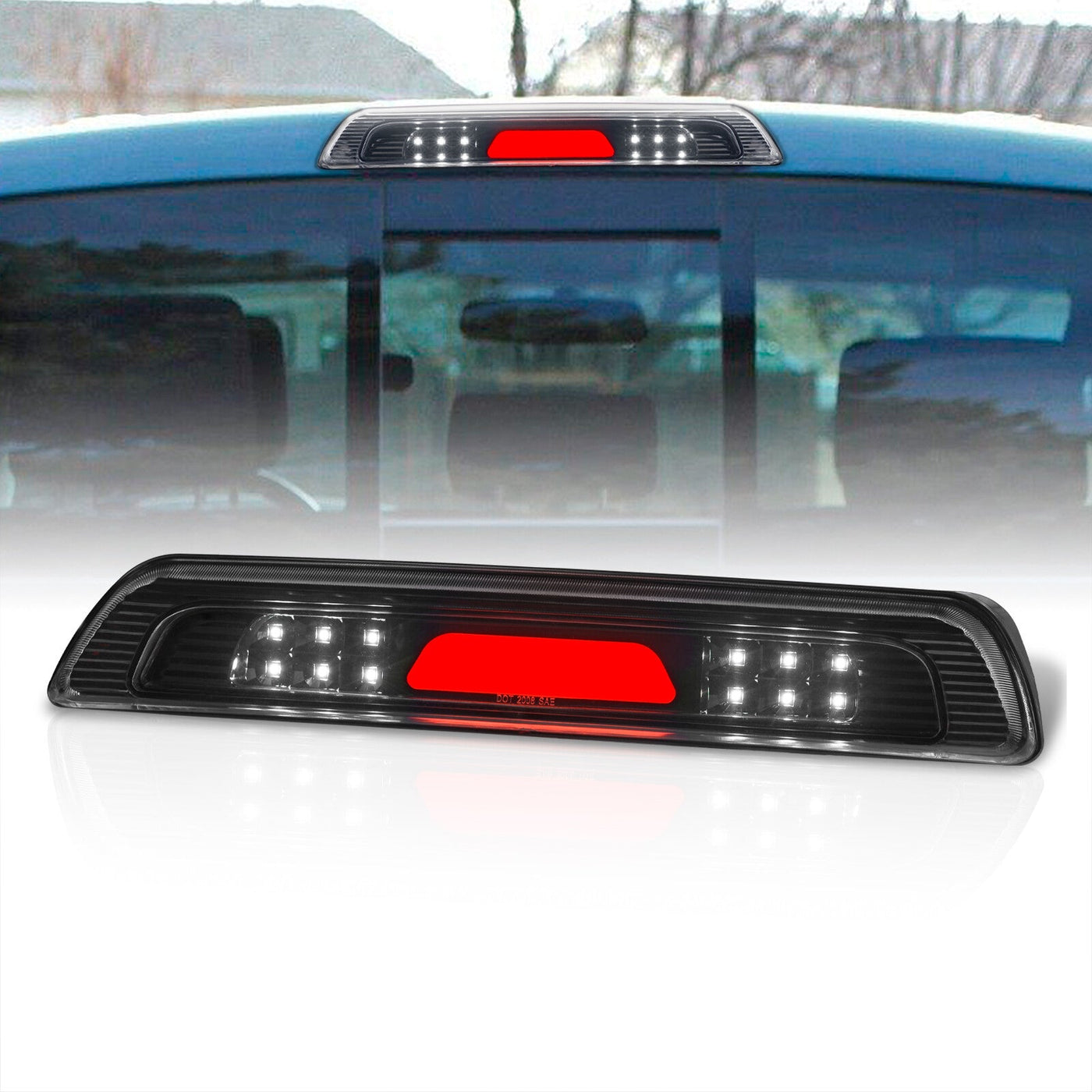 Toyota Tundra 2007-2021 LED Bar 3rd Brake Light Black Housing Clear Len (Version 2)