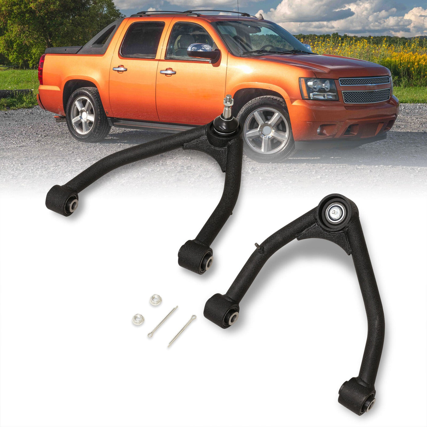 Chevrolet Silverado 1500 2007-2016 / GMC Sierra 1500 2007-2016 2-4" Lift Front Upper Tubular Control Arms Black (Models With Factory Forged Steel Arms Only)