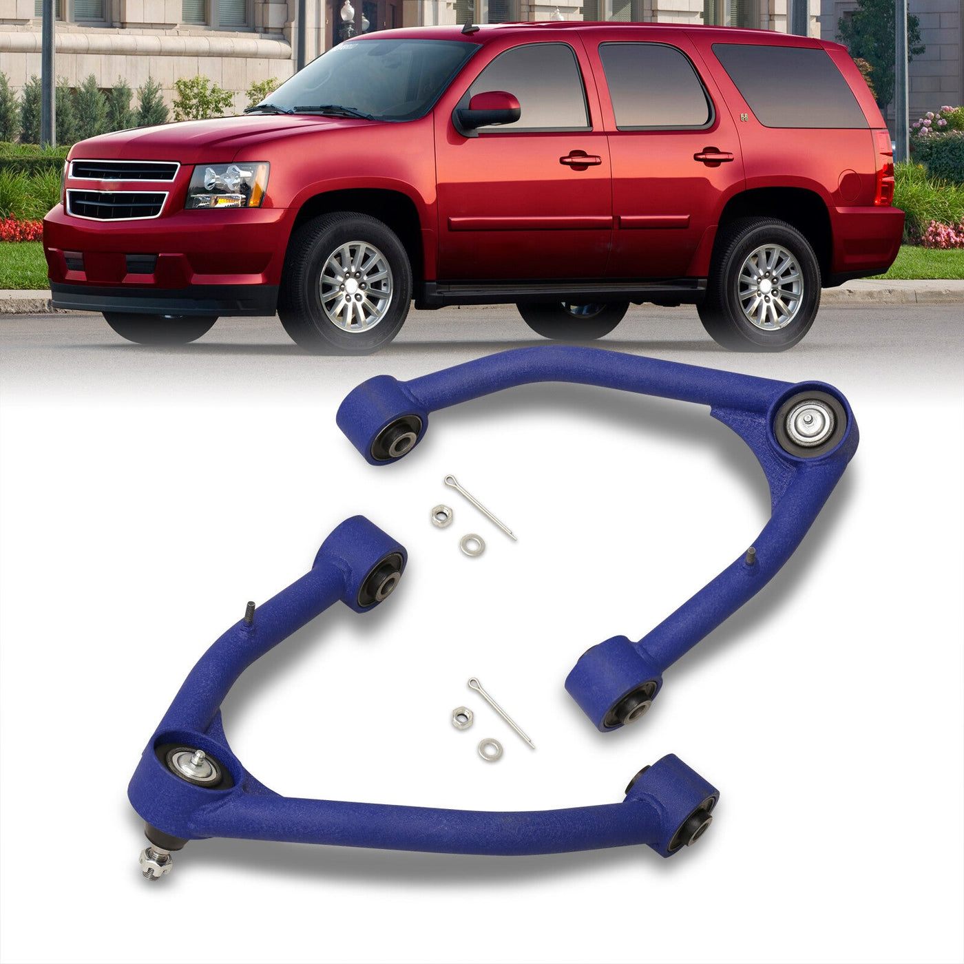 Chevrolet Suburban 2007-2020 / Tahoe 2007-2020 / GMC Yukon & XL 2007-2020 / Cadillac Escalade 2007-2020 2-4" Lift Front Upper Tubular Control Arms Blue