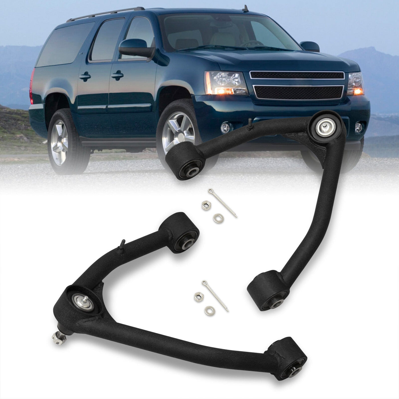 Chevrolet Suburban 2007-2020 / Tahoe 2007-2020 / GMC Yukon & XL 2007-2020 / Cadillac Escalade 2007-2020 2-4" Lift Front Upper Tubular Control Arms Black