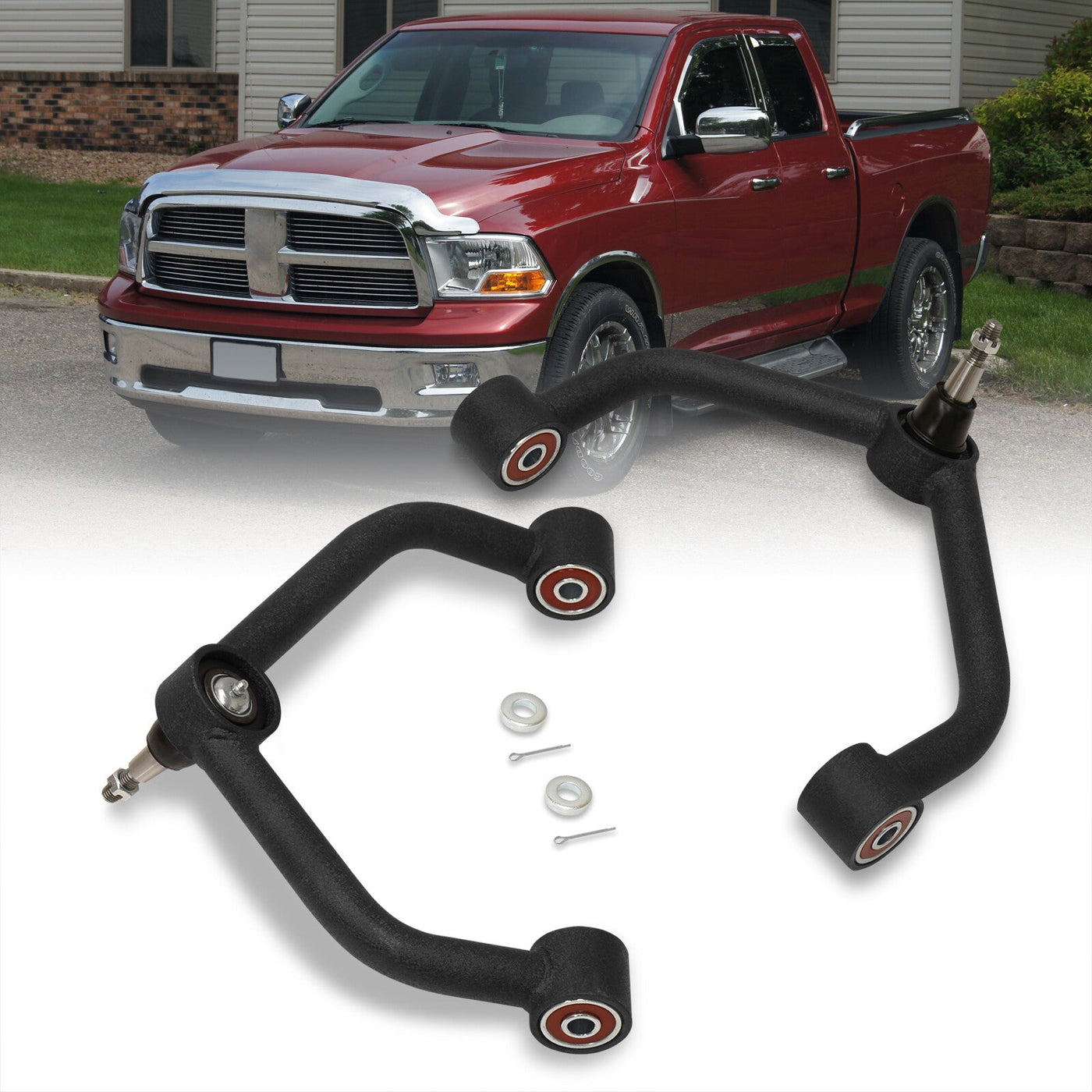 Dodge Ram 1500 2009-2018 2-4" Lift Front Upper Tubular Control Arms Black