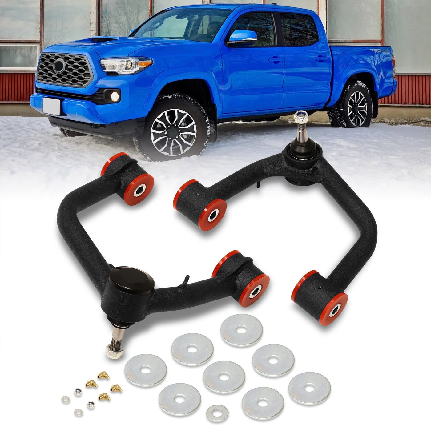 Toyota Tacoma 6-Lug 2005-2023 2-4" Lift Front Upper Tubular Control Arms Black