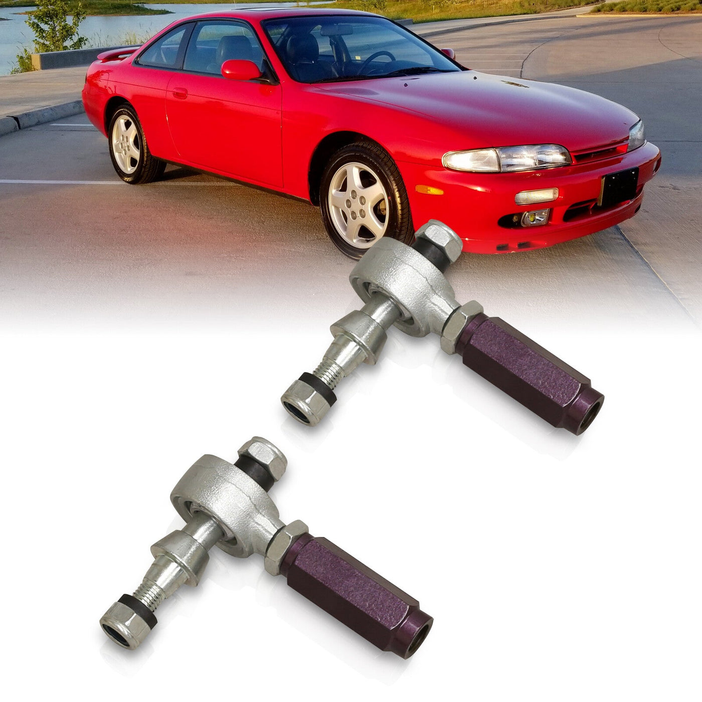 Nissan 240SX S14 1995-1998 Adjustable Tie Rod End Links Purple