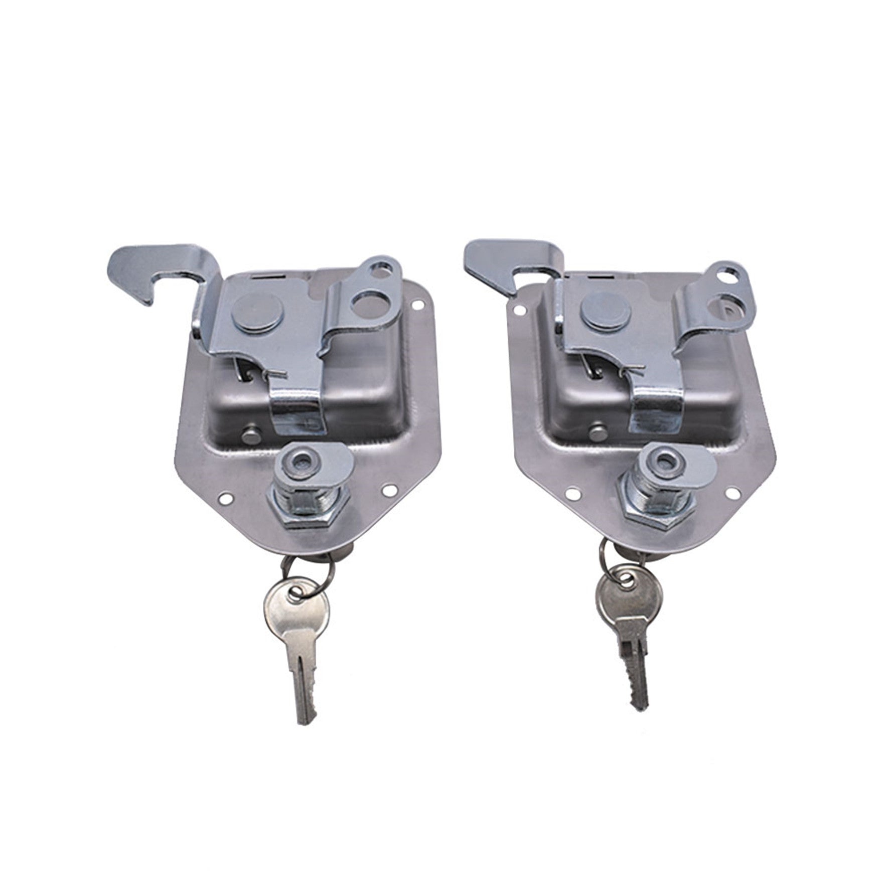 2 Stainless Door Lock Trailer Toolbox RV Handle Latch 4-3/8" x 3-1/4" Paddle Key
