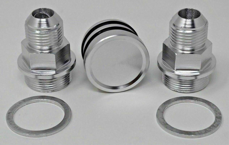 Rear Block Breather Fittings And Plug For B16 B18 Catch Can M28 To 10AN B-Series