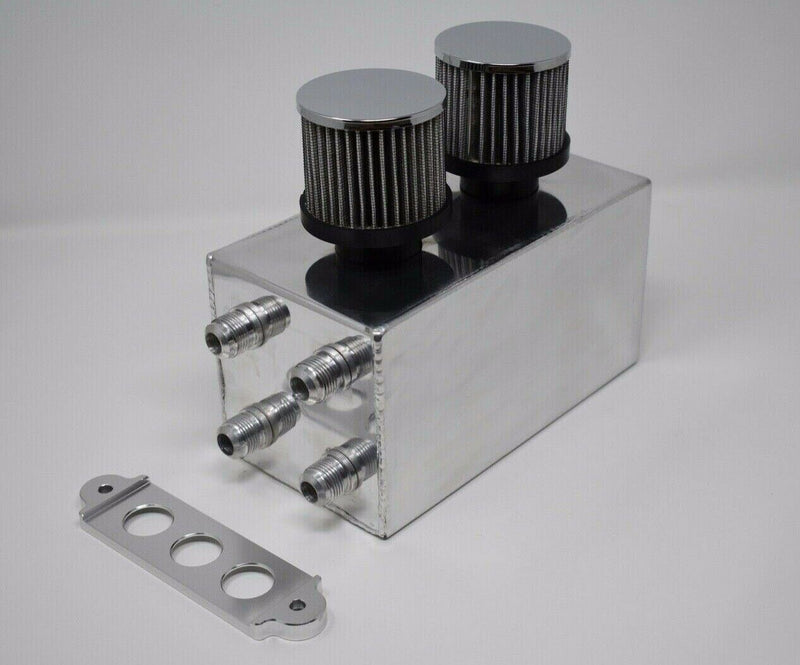 Pro Series Oil Catch Can For Honda Civic Acura Integra 4 Port -10AN Silver 🇺🇸