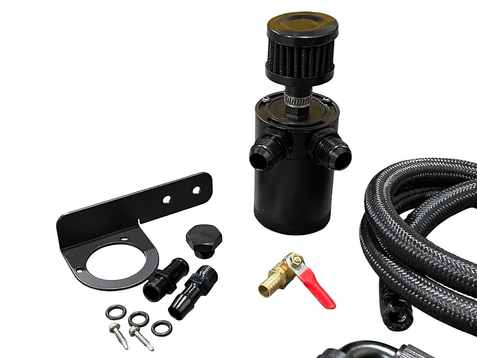 Universal Performance Oil Catch Can -8AN Mounting Bracket Kit Filter Turbo USA