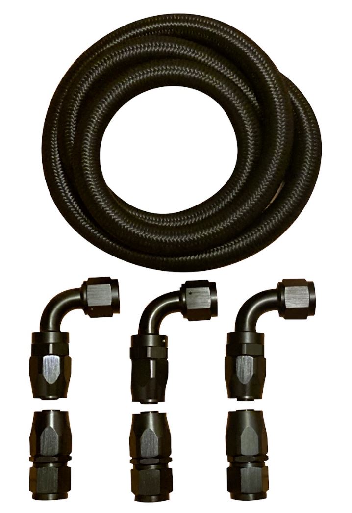 8AN 5/8" Fuel line Hose Fitting Kit Braided Nylon Stainless Steel Oil Gas 10FT