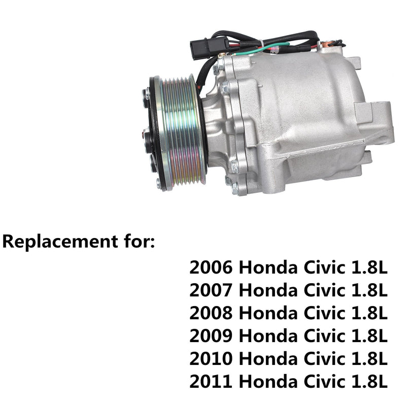 A/C AC Compressor for Honda Civic 1.8L 2006 2007 2008 2009 2010 2011 38810RNAA02