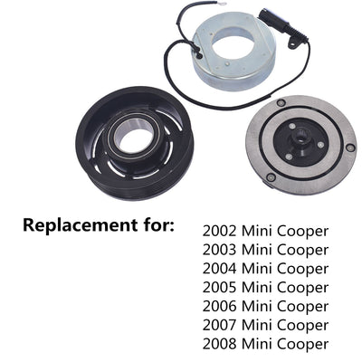 AC Compressor CVC Clutch Kit Pulley Coil For 02 - 08 Mini Cooper 6 Groove 1.6L