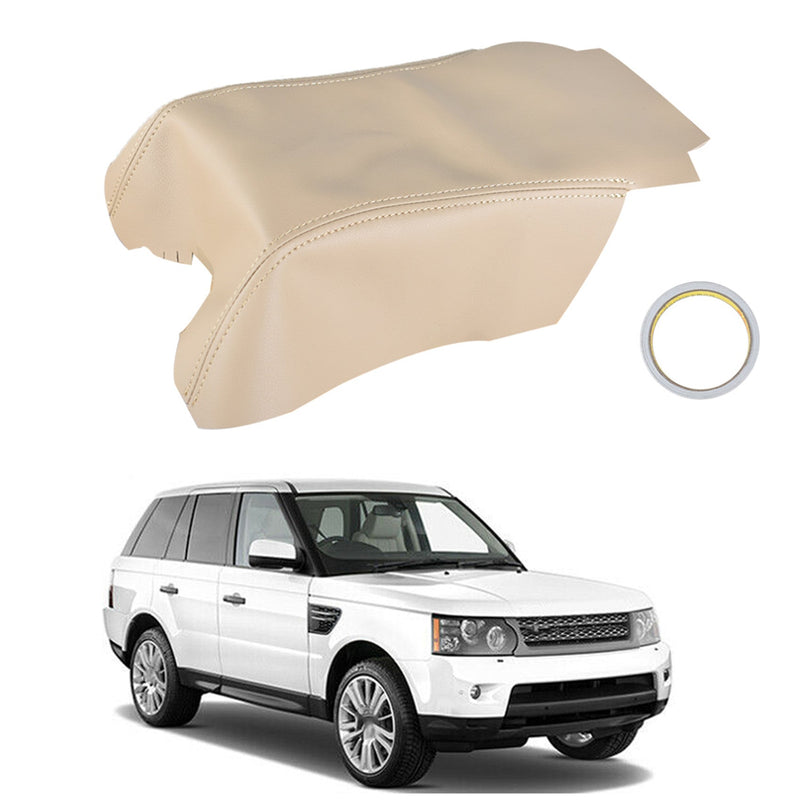 For 06-13 Range Rover Sport Beige Leather Center Console Lid Armrest Cover Skin