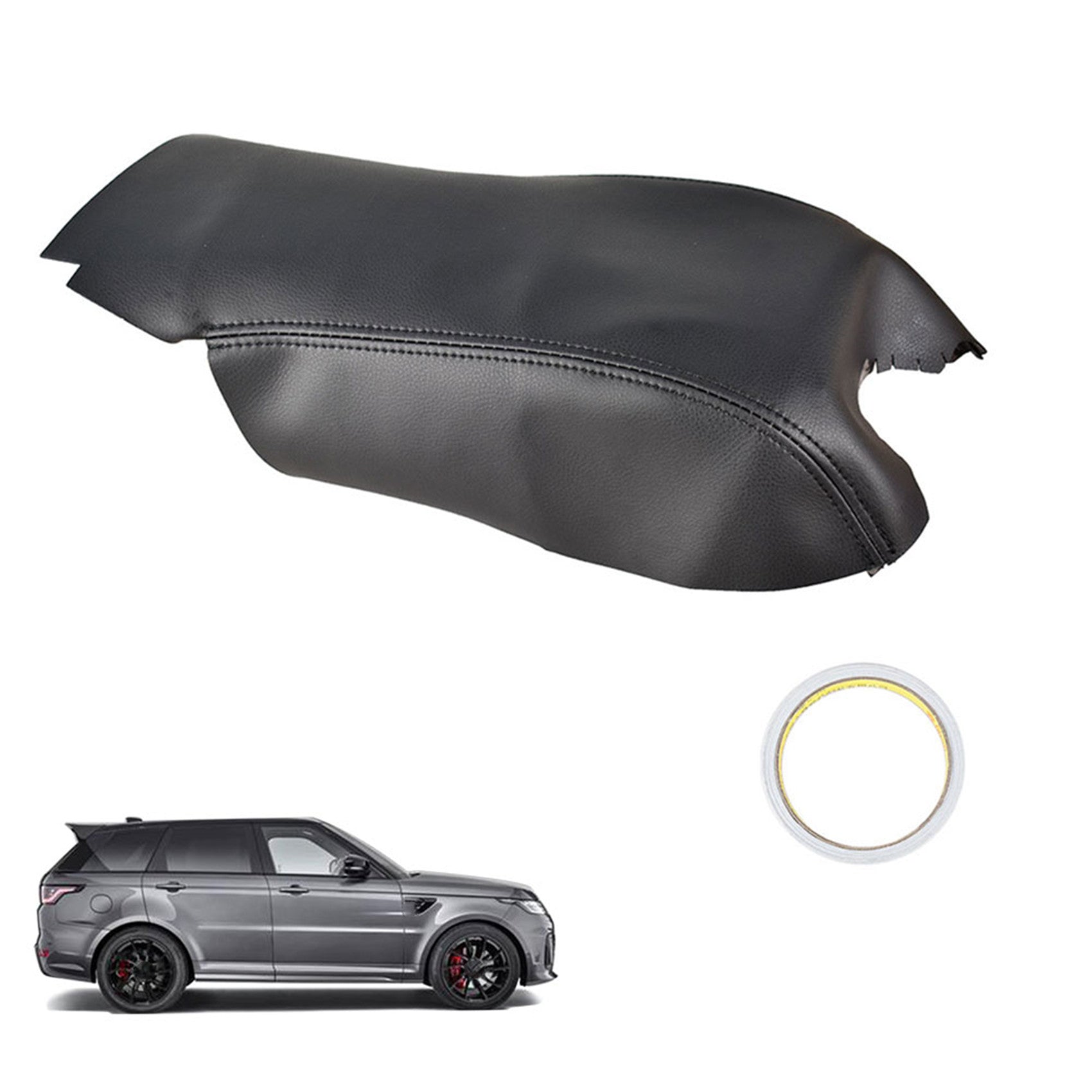 For 2006-2013 Range Rover Sport Black Leather Center Console Lid Armrest Cover