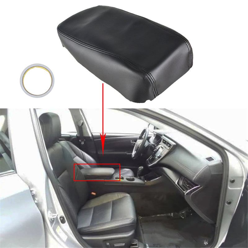 For Toyota Avalon 2013-2018 Black Stitch Leather Center Console Armrest Cover