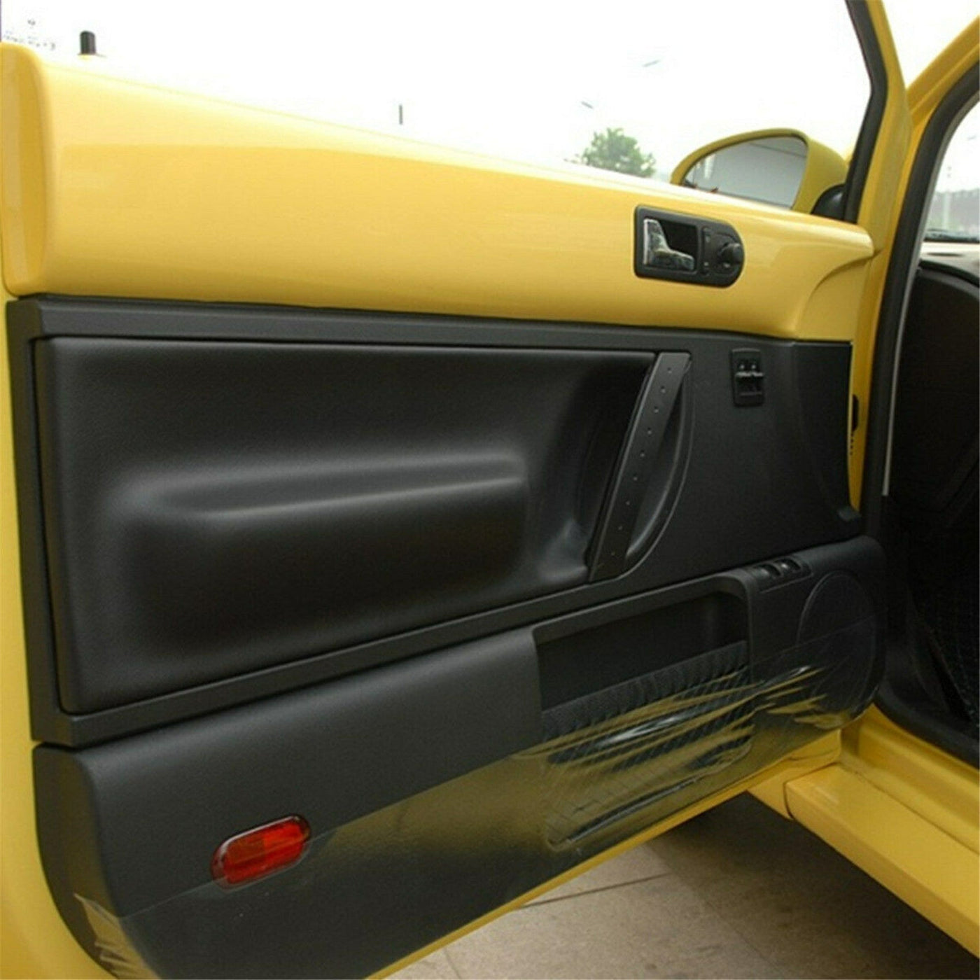 L+R Door Panel Insert Card Leather Cover Fit for Volkswagen Beetle 98-10 Black