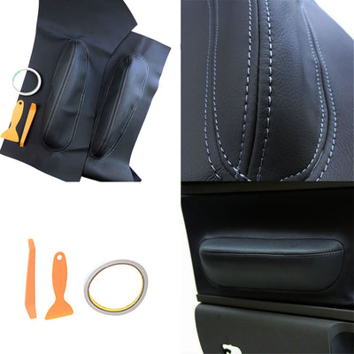 L+R Door Panel Insert Card Leather Cover Fit for Volkswagen Beetle 98-10 Black