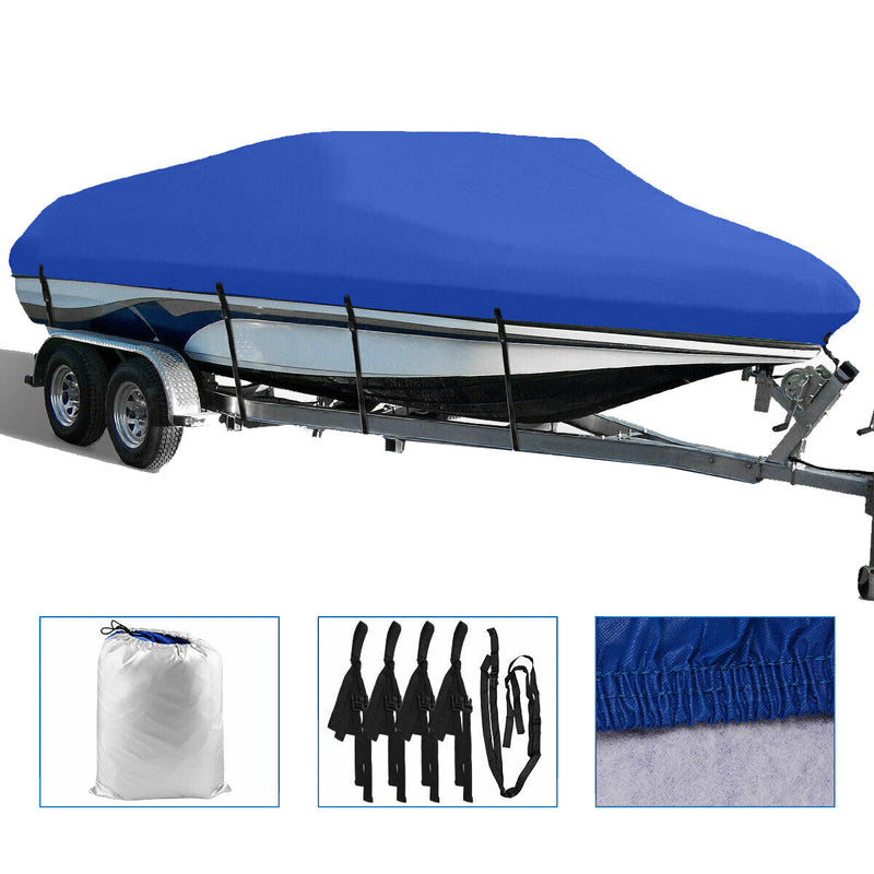 17 18 19 Ft Waterproof Trailerable Heavy Duty Fabric Boat Cover 210D V-hull