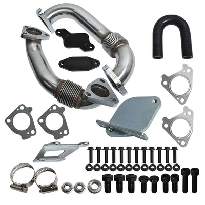 2" Driver Passenger Up-Pipes Kit + Egr Delete for 07-10 Duramax LMM 6.6L