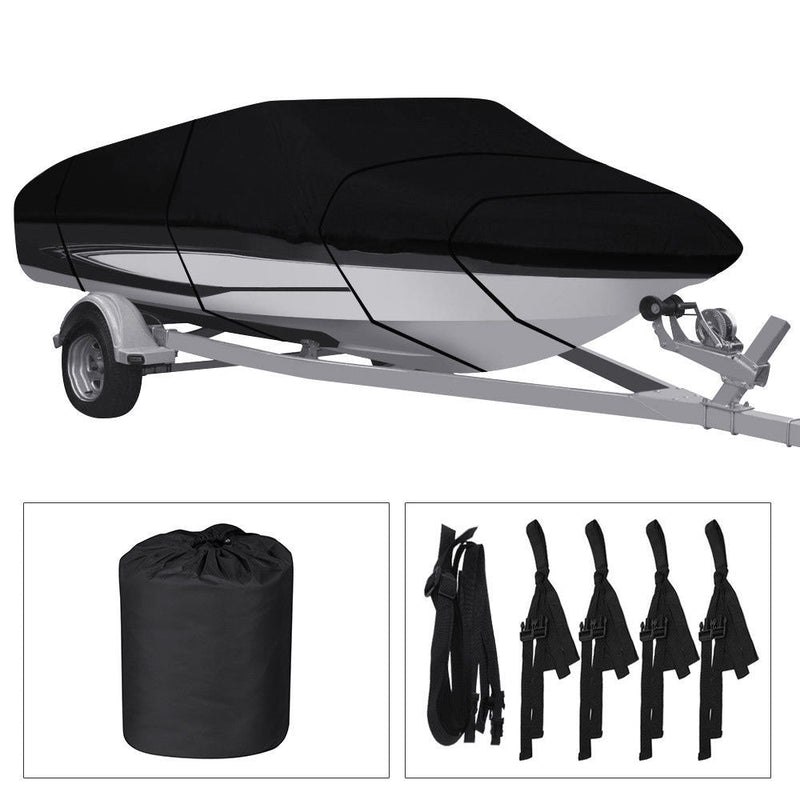 210D Waterproof Heavy Duty Boat Cover Trailerable Fishing Tri-Hull Runabouts
