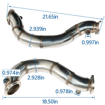 3" Stainless Downpipes for BMW N54 E90/E91/E92/E93/E82/135i/335i Twin Turbo