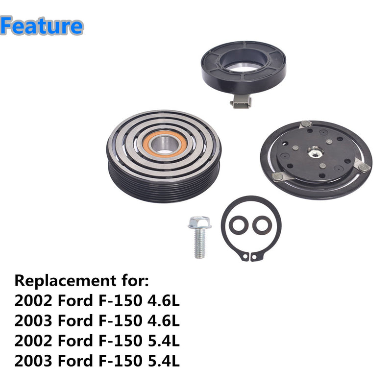 AC Compressor Clutch Kit Coil Pulley Plate For 02-03 Ford F-150 4.6 5.4l