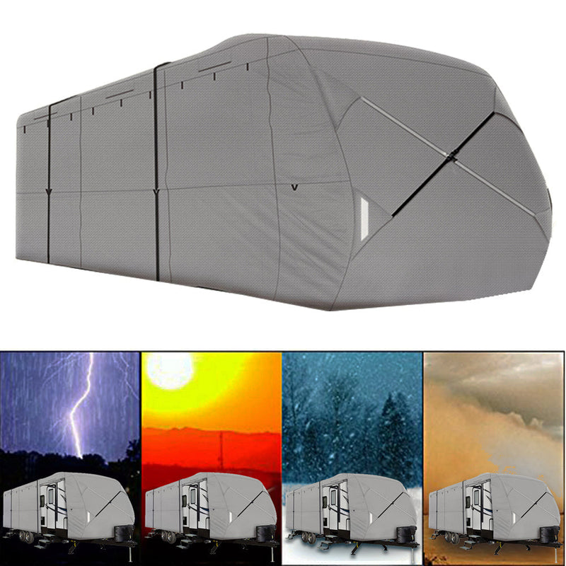 Waterproof Camper Travel Trailer Cover 4-Ply for 30'-33' RV Trailer Cover