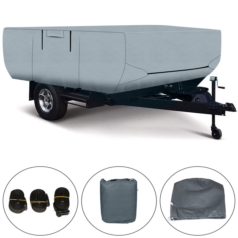 Waterproof Pop Up Folding Camper RV Cover Fits 14-16 FT Long Trailers